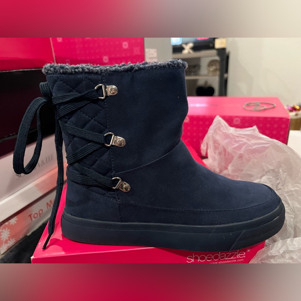 Shoedazzle Santana Winter booties Navy 6.5